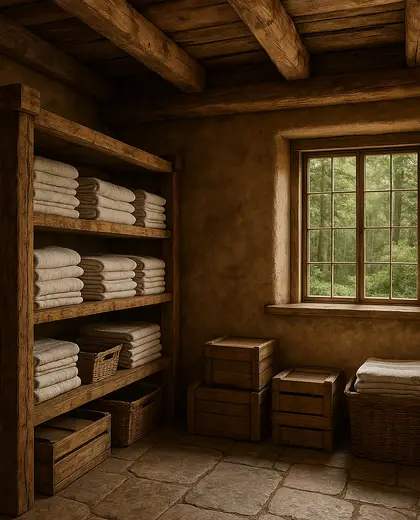 rustic hotel — storage room (forest)