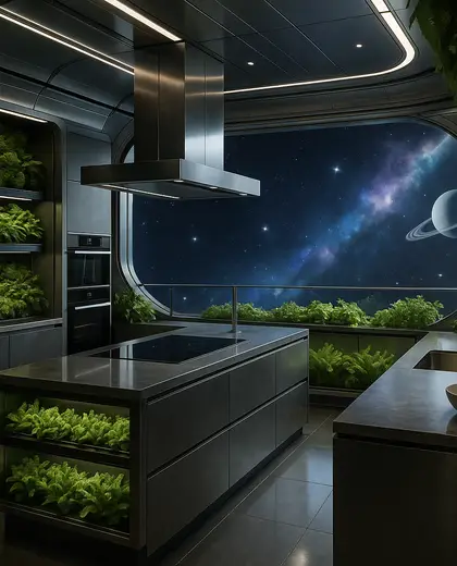 futuristic indoor garden — kitchen (space)