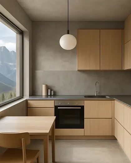 bauhaus condo — small kitchen (mountain)