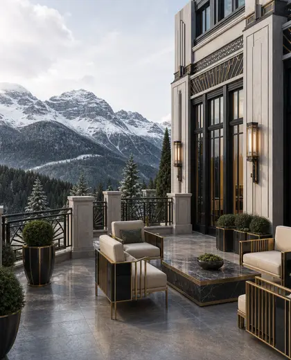 art deco public space — terrace (alpine)
