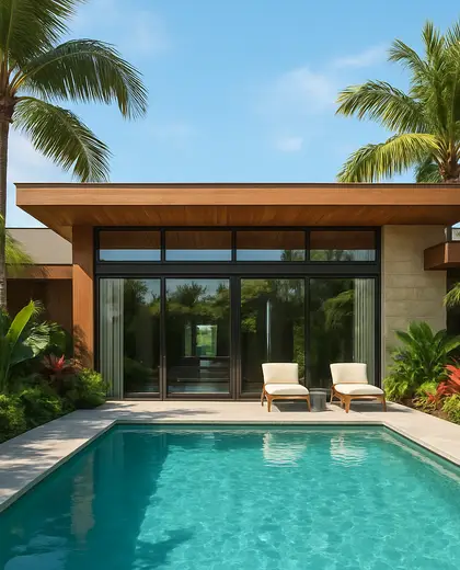 modern facade — pool (tropical)
