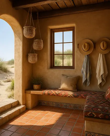 southwestern backyard — mud room (beach)