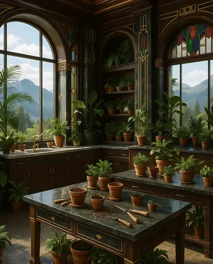 art deco indoor garden — workshop (mountain)