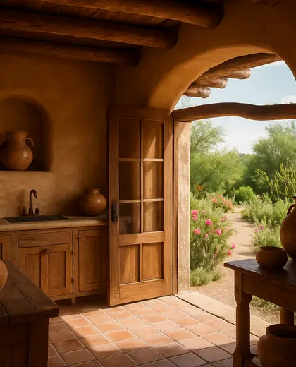 southwestern garden — kitchen (rural)