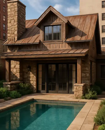 rustic house — pool (urban)