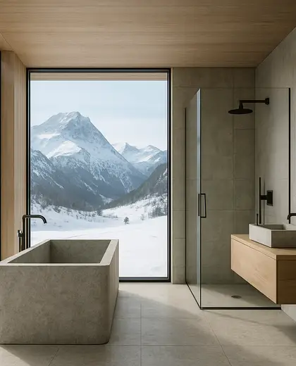 minimalist building — bathroom (alpine)