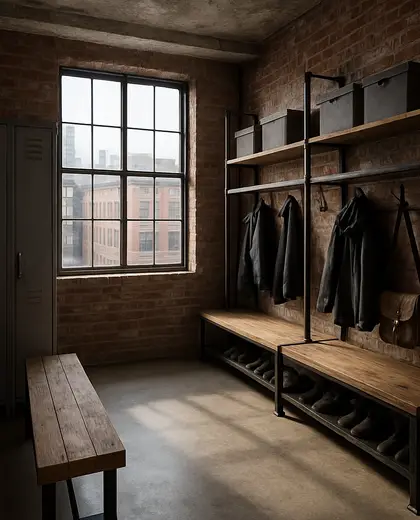 industrial office space — mud room (urban)