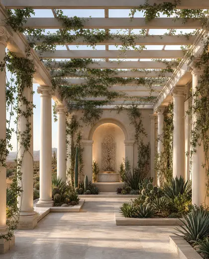 neoclassical indoor garden — pergola (desert)