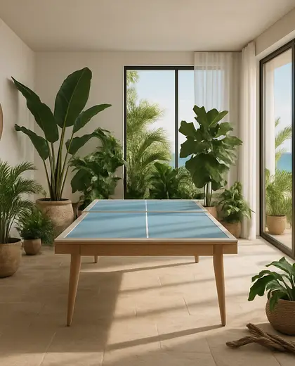 minimalist indoor garden — game room (coastal)