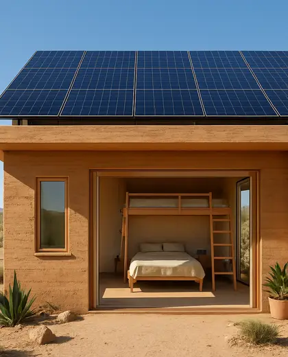 sustainable building — youth bedroom (desert)
