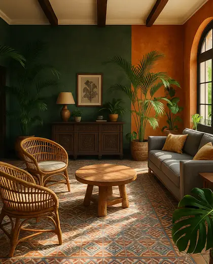 eclectic apartment — main hall (tropical)