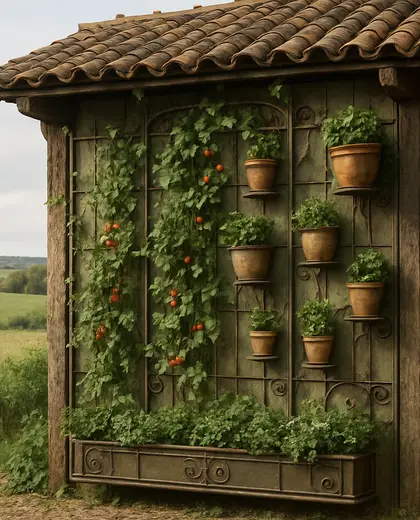 vintage vertical garden — roof (rural)