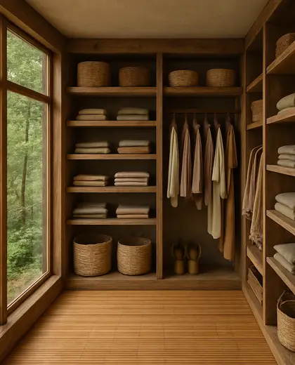sustainable house — walk in closet (forest)
