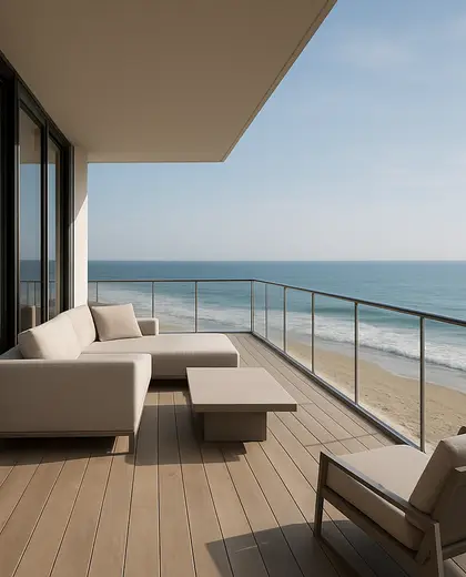 modern condo — deck (beach)