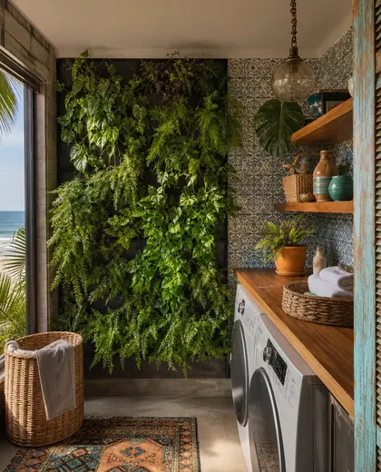 eclectic vertical garden — laundry room (beach)