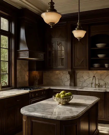 art deco house — kitchen (forest)
