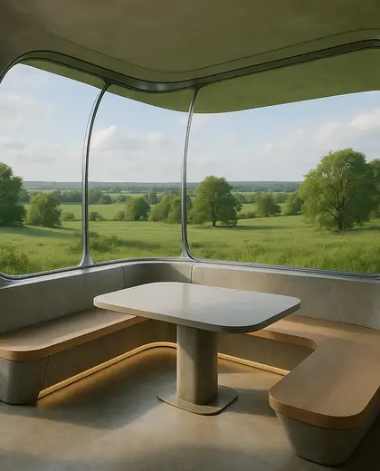 futuristic home — breakfast nook (rural)