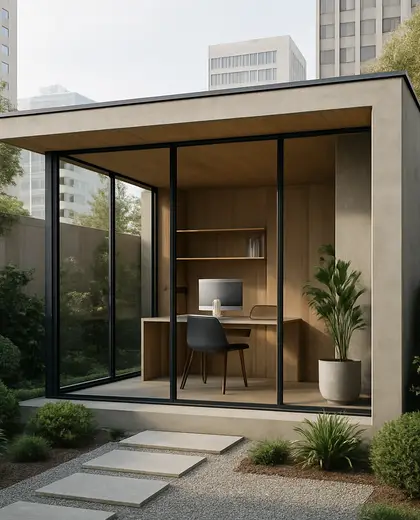 minimalist garden — home office (urban)