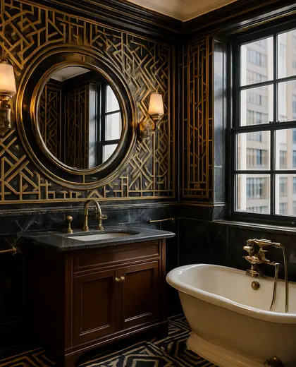 art deco house — bathroom (urban)