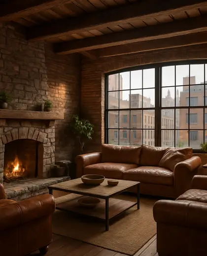 rustic home — living room (urban)