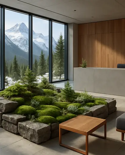 modern indoor garden — reception (alpine)