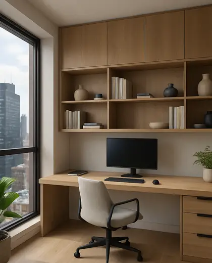 contemporary apartment — home office (urban)