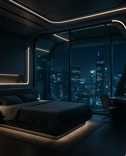 futuristic building — bedroom (urban)
