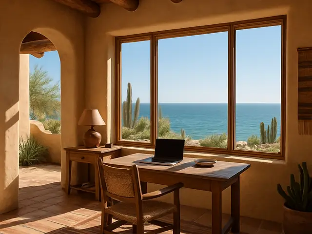 Southwestern interiors with an ocean mood