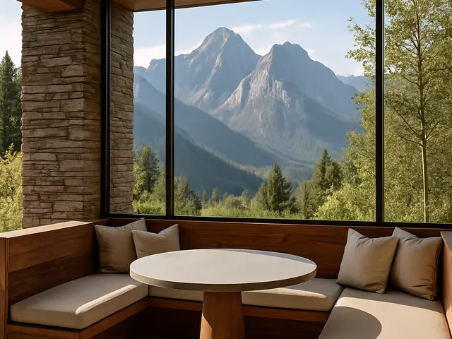 Modern lines in mountain light