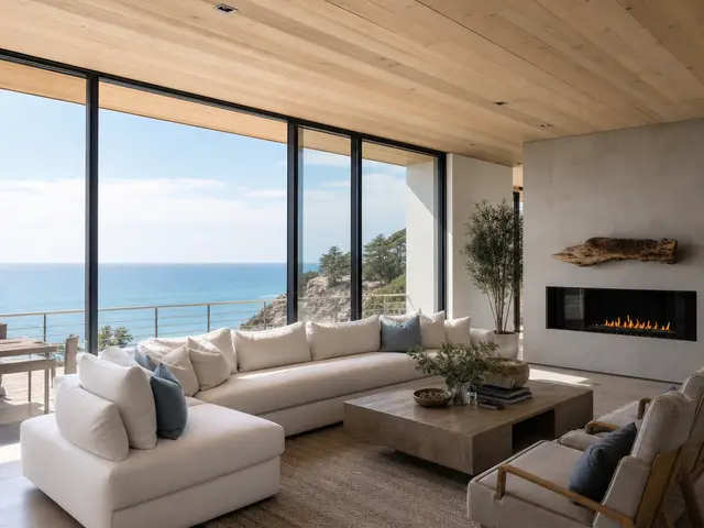 Coastal Building with a Light, Weathered Presence
