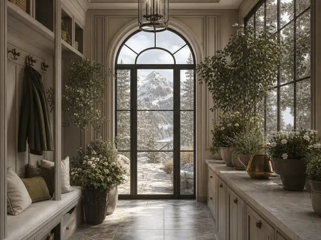 Un jardín de interior con aire alpino