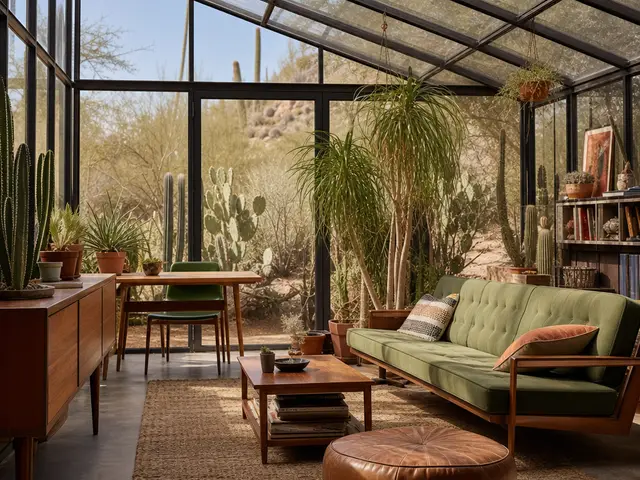 Greenhouse light in desert quiet