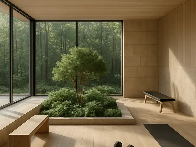 Minimalismo com presença da floresta