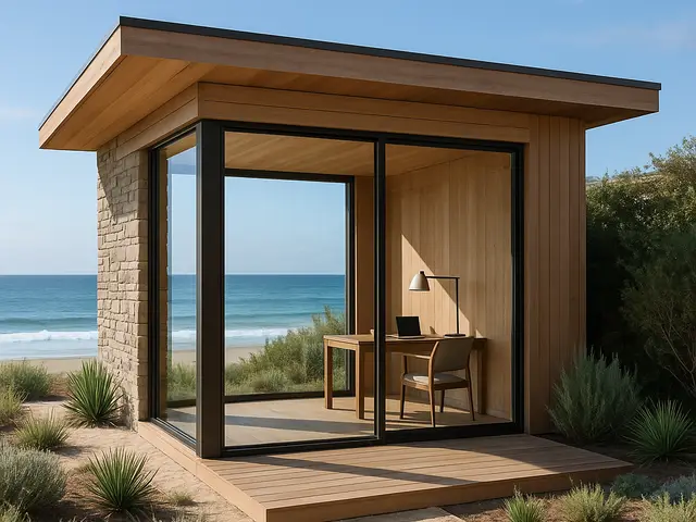 Contemporary lines meet the beach