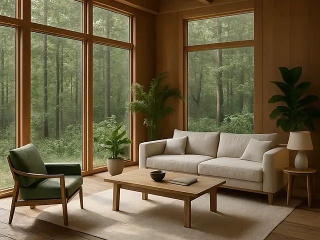 A home tucked into the forest