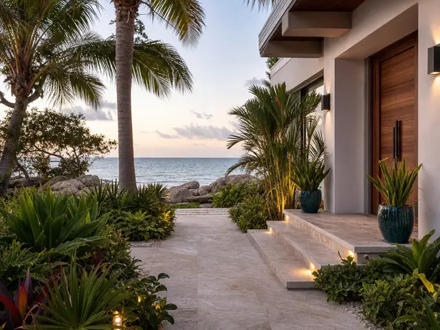 A coastal yard with breezy, weathered calm