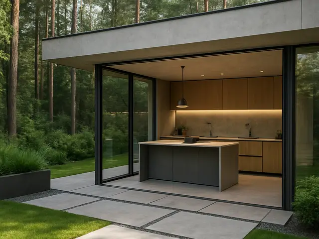 Modern forms in a forest setting