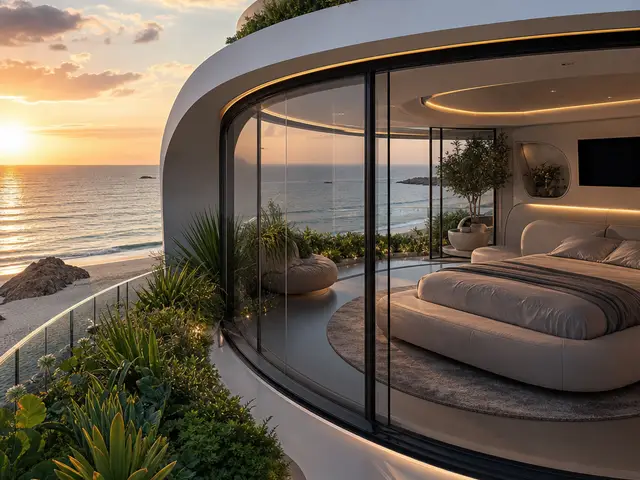 Un jardín de techo frente al mar