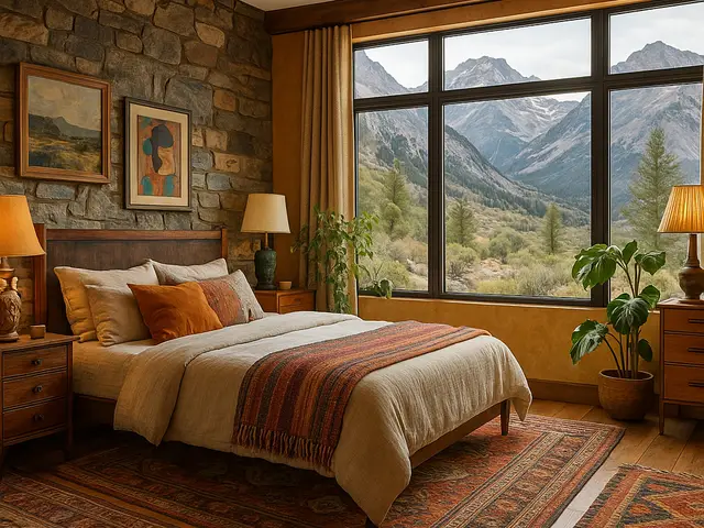 Eclectic mountain interiors with layered character