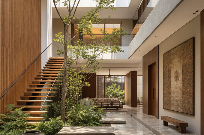 Contemporary atrium ideas for a bright, airy Indian home