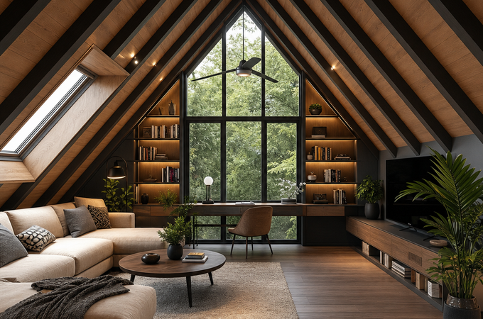 Modern attic: how to make the most of every slope