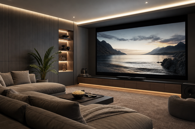 Cine en casa contemporáneo: claves para conseguir un espacio cómodo y envolvente