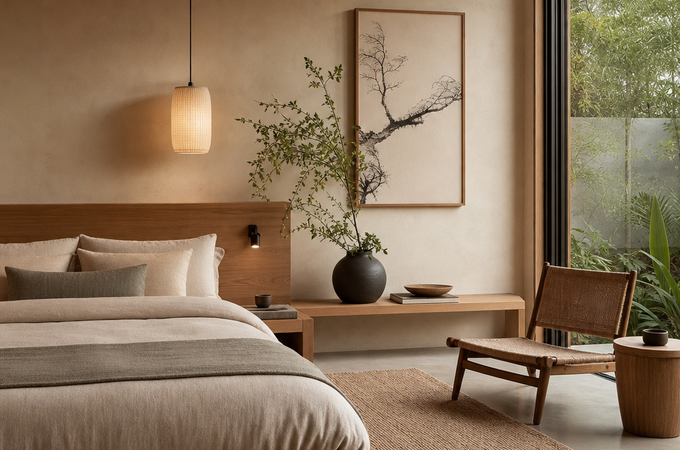 Habitación Japandi: calma, orden y calidez para lograr el look