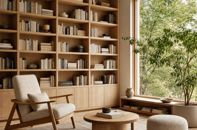 Scandinavian library ideas: how to create a calm, warm reading nook