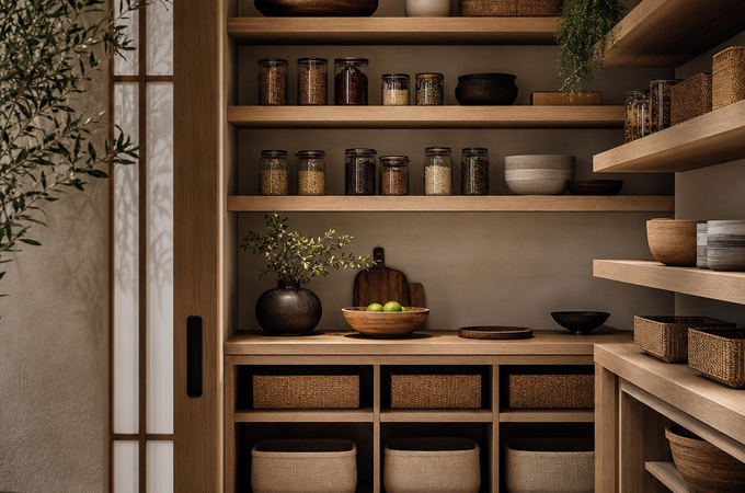 A Japandi pantry: calm order for everyday living