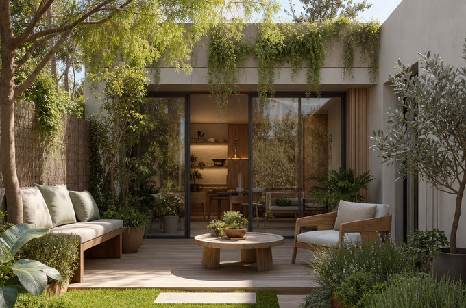 patio trasero: 6 ideas para ganar orden, sombra y uso todo el año