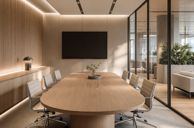sala de reuniões minimalista: como criar um ambiente claro, elegante e funcional