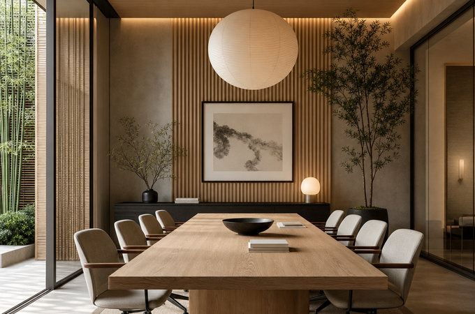 sala de reuniones: cómo lograr un look japonés zen y funcional