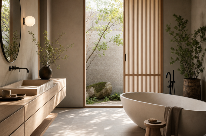 Salle de bains japandi : créer une ambiance douce, claire et apaisante