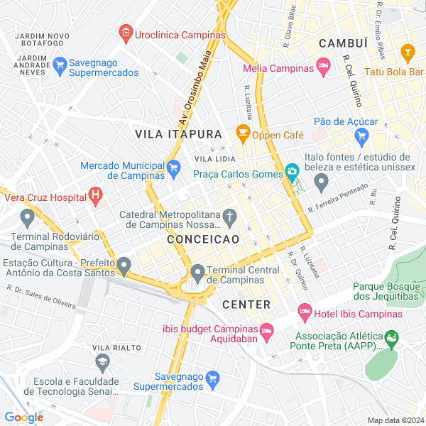 map of Campinas São Paulo